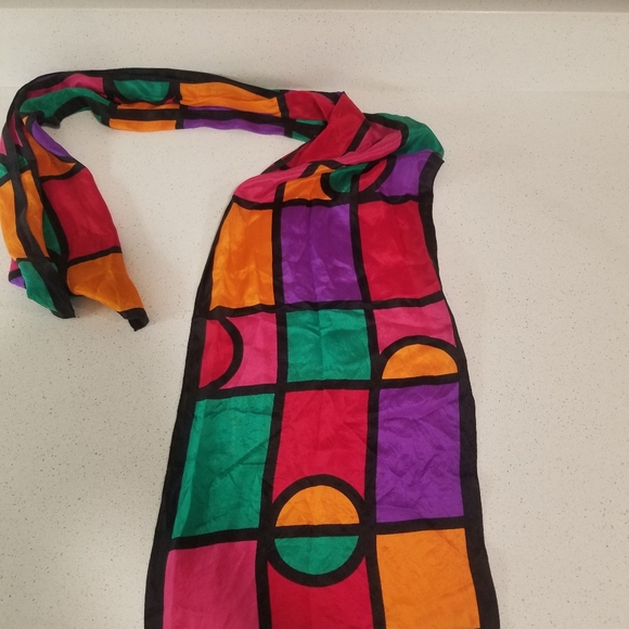 Mondrain Stained Glass Multicolored Scarf - Picture 5 of 6